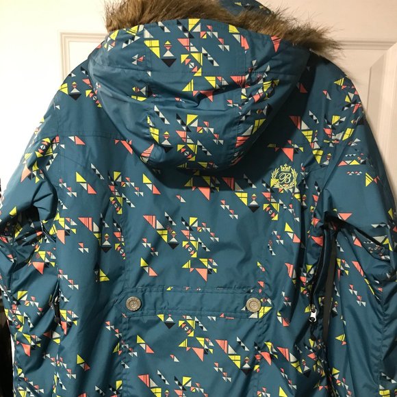 Betty Rides Women's Ava Parka Sport Mosaic Print Snowboard Jacket Size Medium - Picture 5 of 8